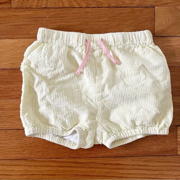 Baby Boden Yellow Seersucker Ruffle Bloomers Shorts 12-18 - Picture 1 of 4